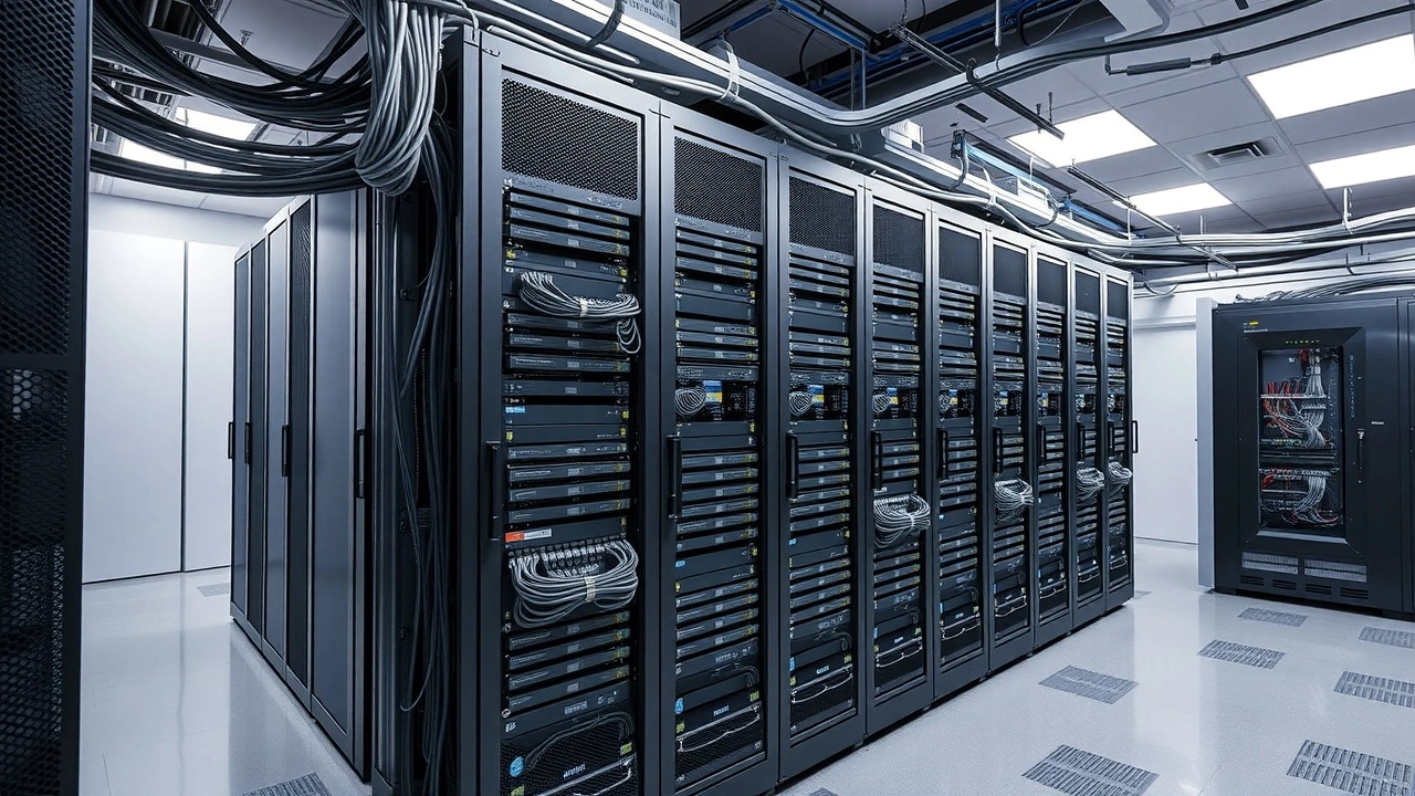 salle serveur moderne securisee avec equipements reseau