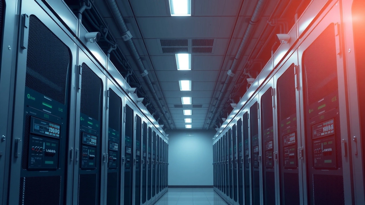 salle de serveurs securisee avec cadenas et cameras de surveillance