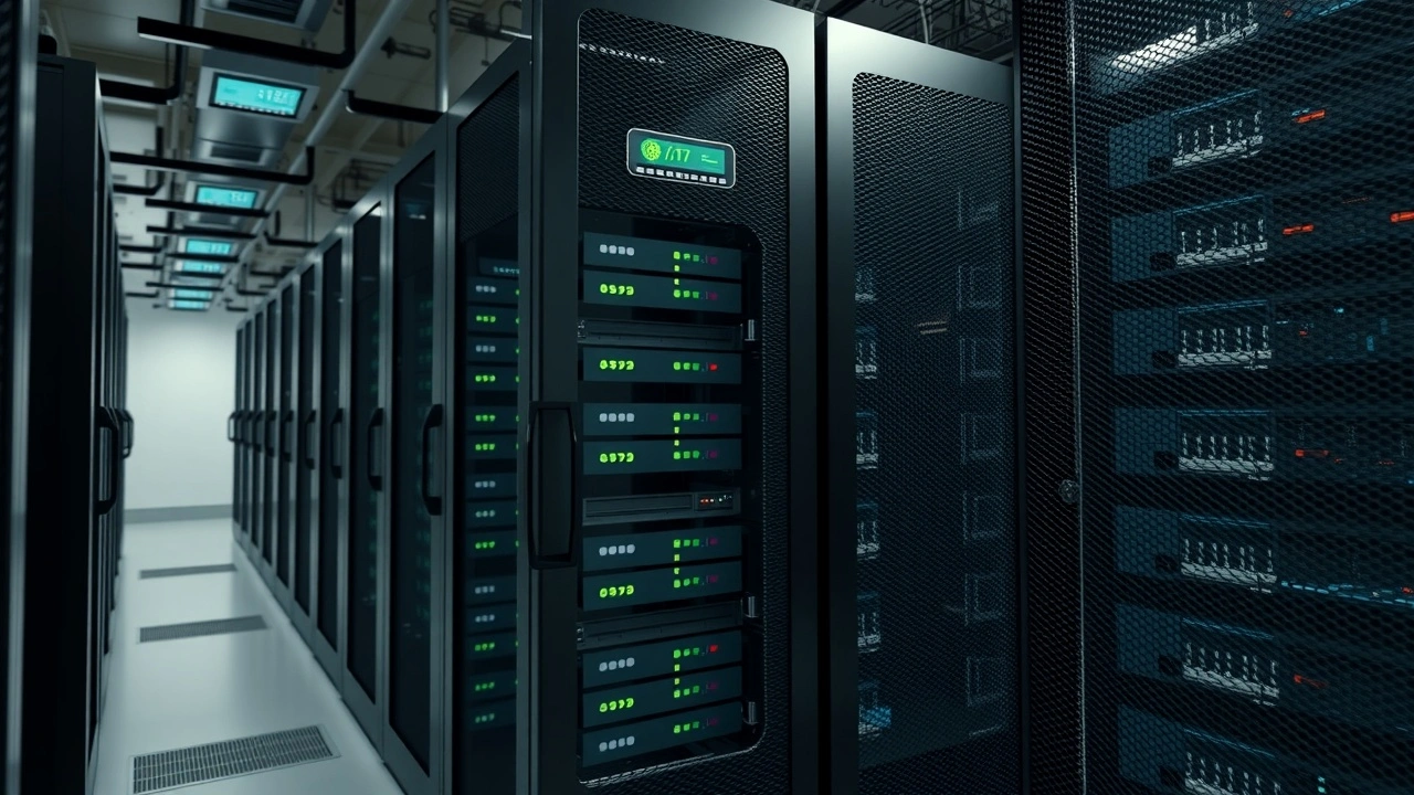 rangées de serveurs modernes dans un datacenter sécurisé