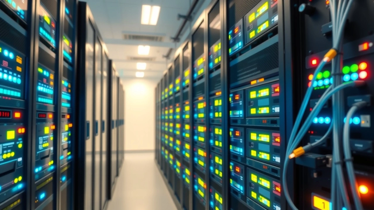 salle serveur moderne avec racks serveurs hebergement ecommerce