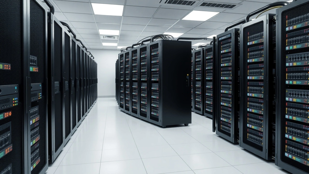 rangée de serveurs informatiques dans une salle de datacenter