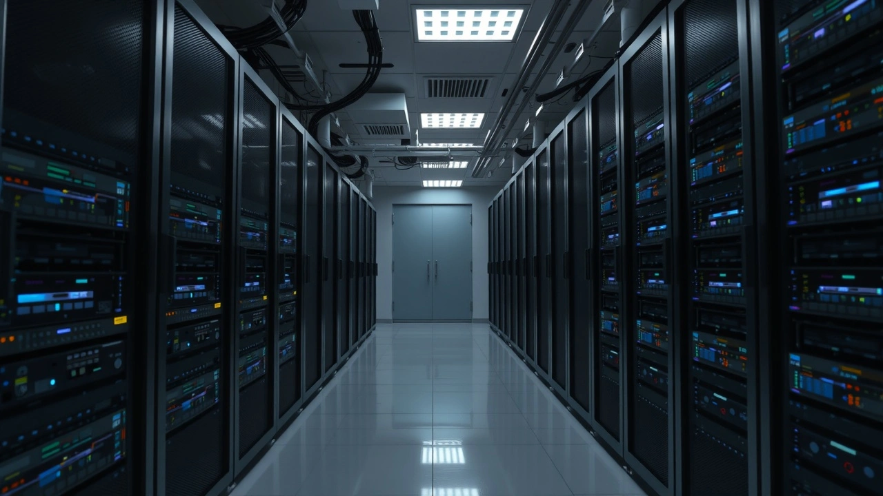 salle serveur moderne avec equipements reseau securises