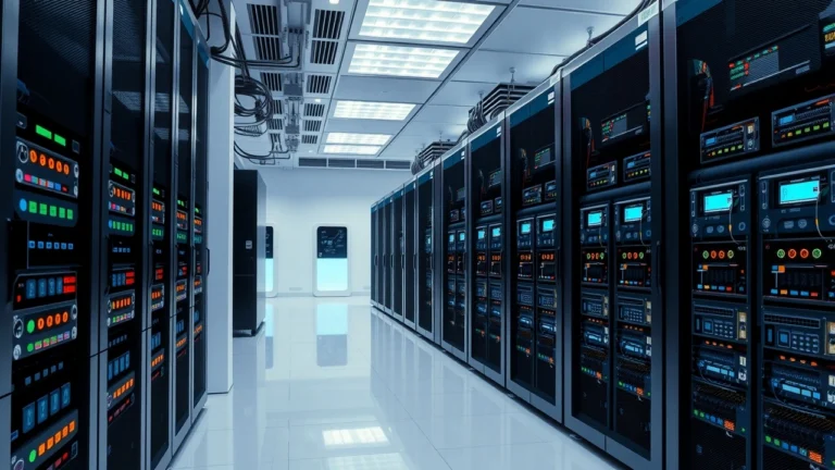 Salle de serveurs dediés moderne illustrant le choix dune configuration optimale