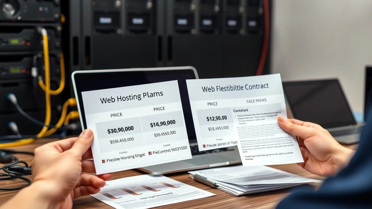 personne comparant prix et contrats d hebergement web sur bureau