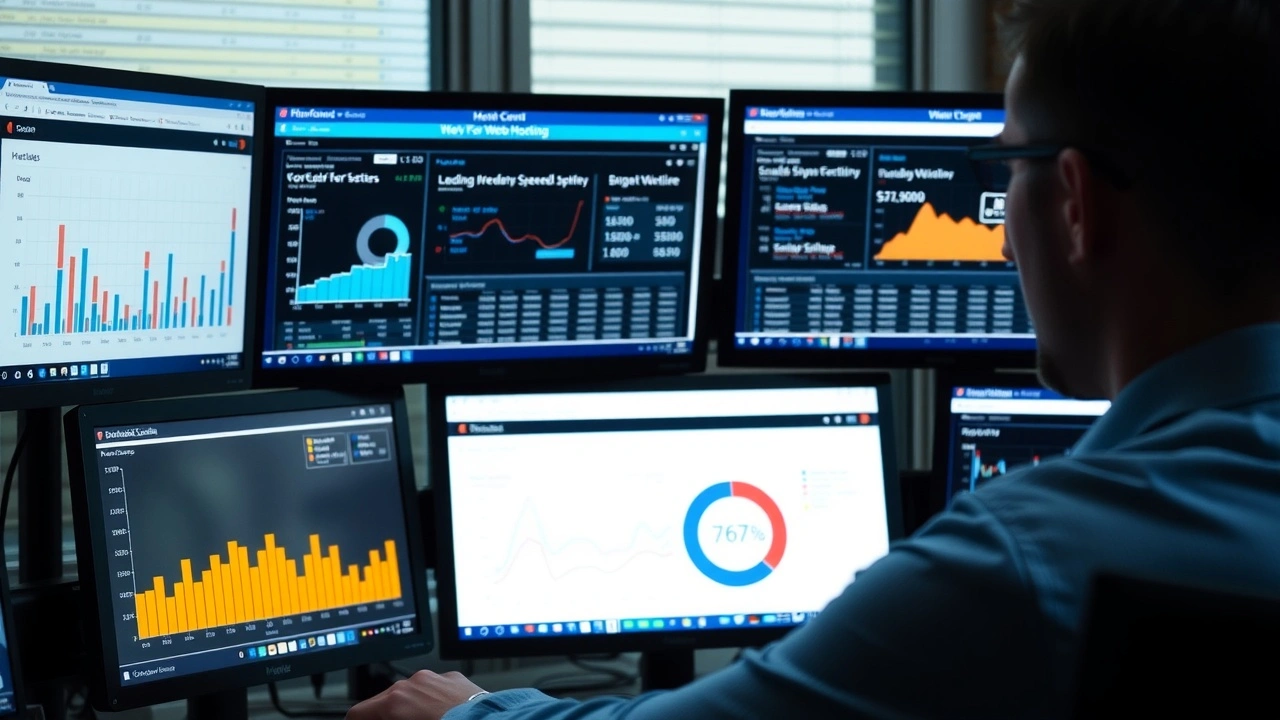 personne analysant ecrans test performance hebergement pas cher