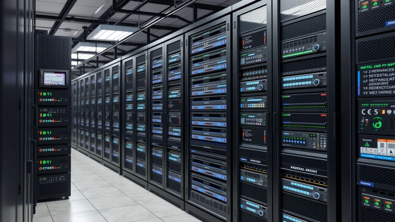 plusieurs baies de serveurs differents types hebergement ecommerce