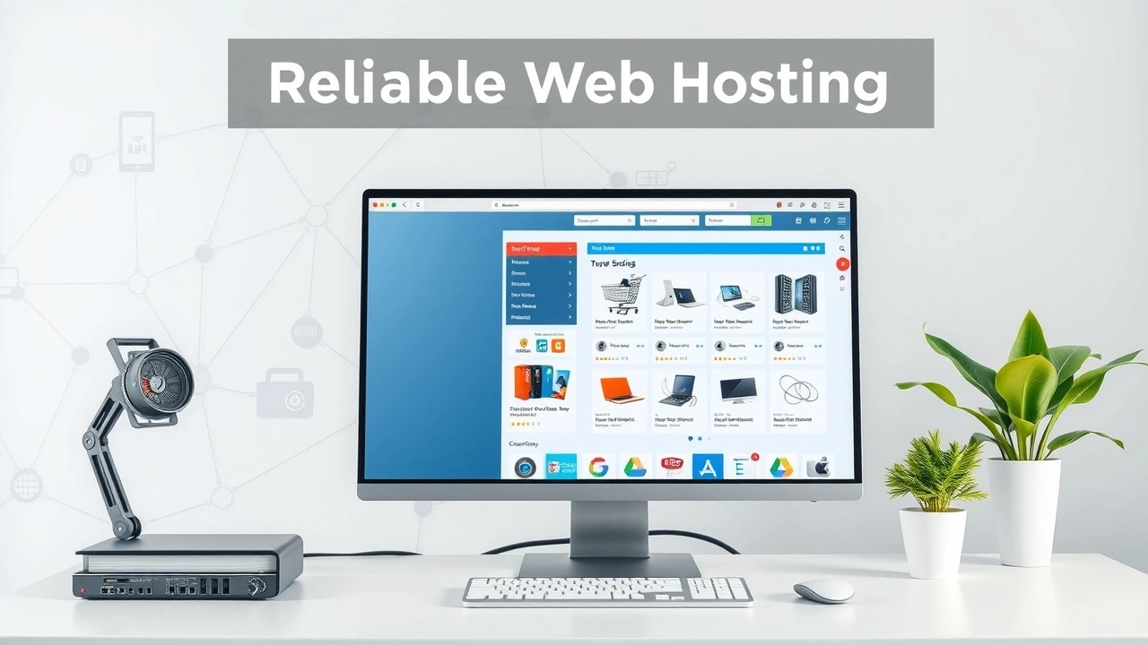 Espace de travail moderne illustrant un hébergement fiable et une intégration CMS optimisée pour boutiques en ligne