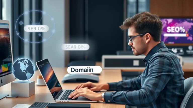 Personne choisissant un nom de domaine pour renforcer son identite en ligne et SEO