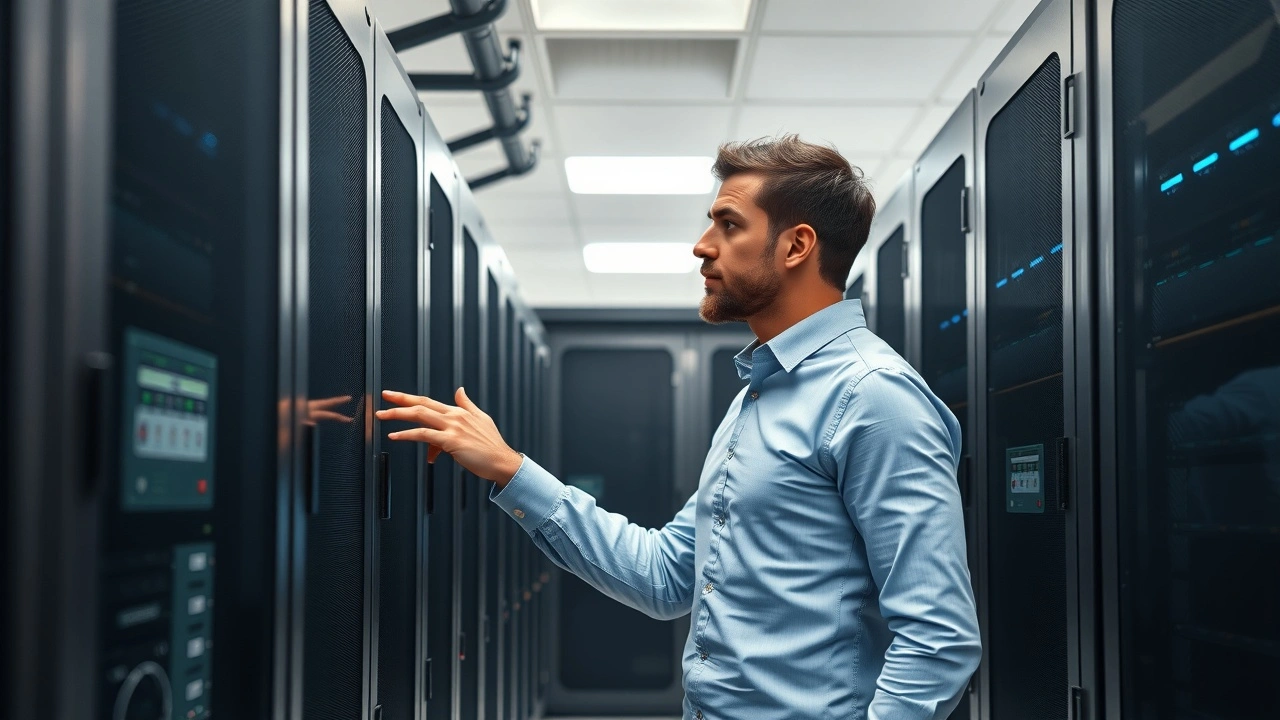 personne comparant deux serveurs dans un centre de donnees