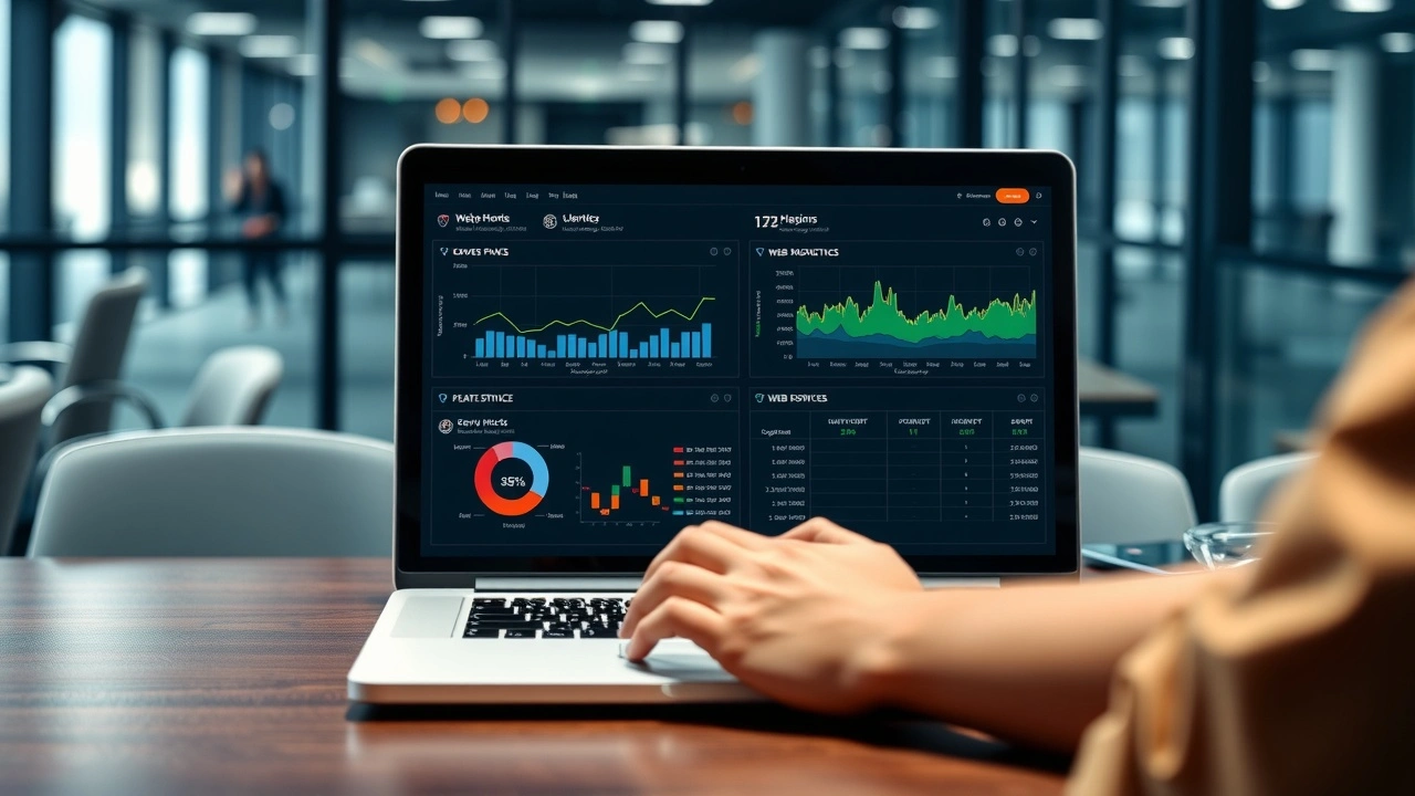personne utilisant ordinateur pour comparer services hebergement web