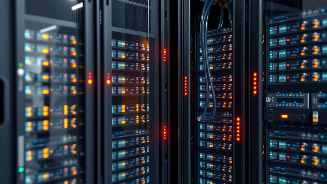 rangées de serveurs informatiques dans un centre de données