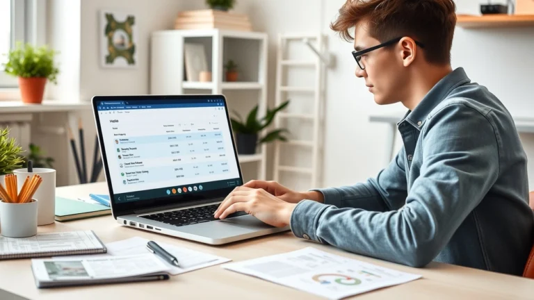 Une personne choisissant un hebergement economique pour un petit projet.