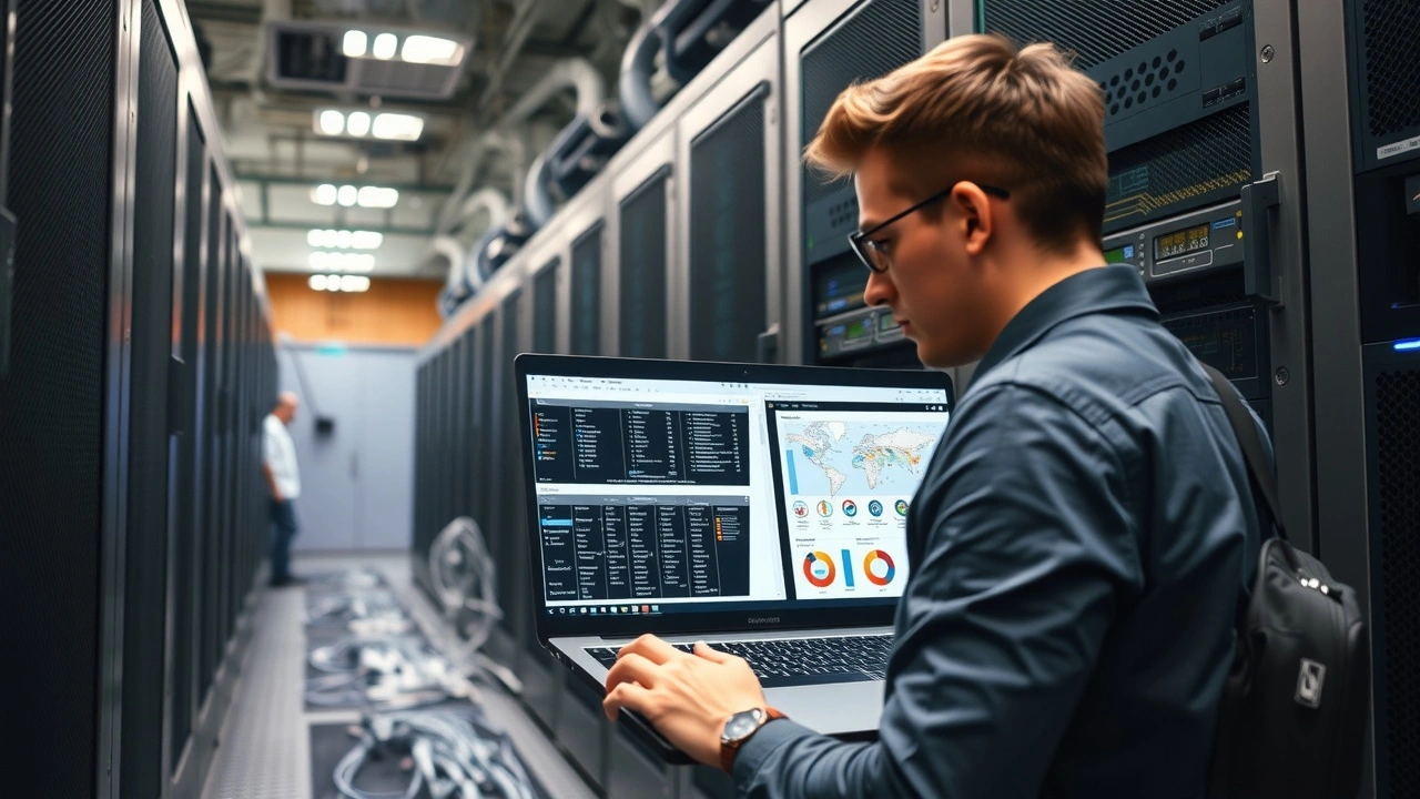 personne examinant des serveurs et plans dahebergement informatiques