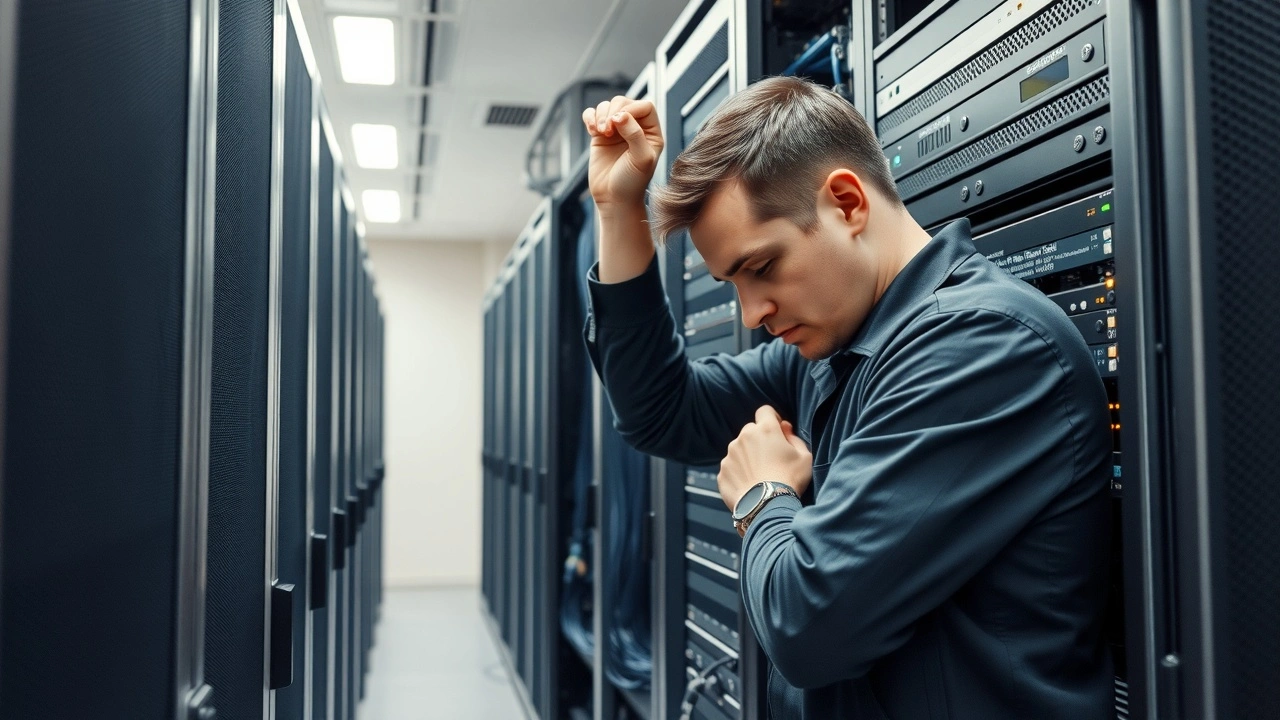 technicien de maintenance sur serveur e commerce en centre de donnees