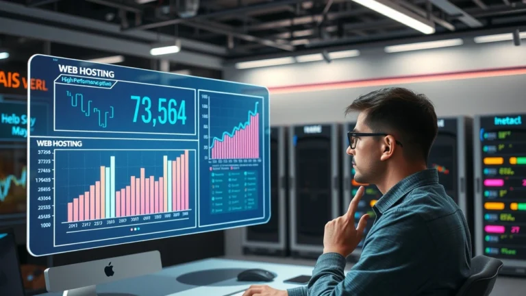 Personne analysant des données dIA pour optimiser lhébergement web performante et économique