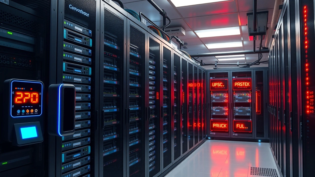 salle serveur securisee avec equipements cache cdn en fonctionnement