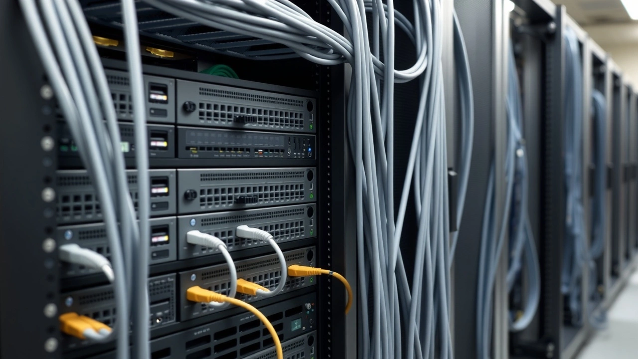 serveur informatique avec connexions reseau pour hebergement evolutif