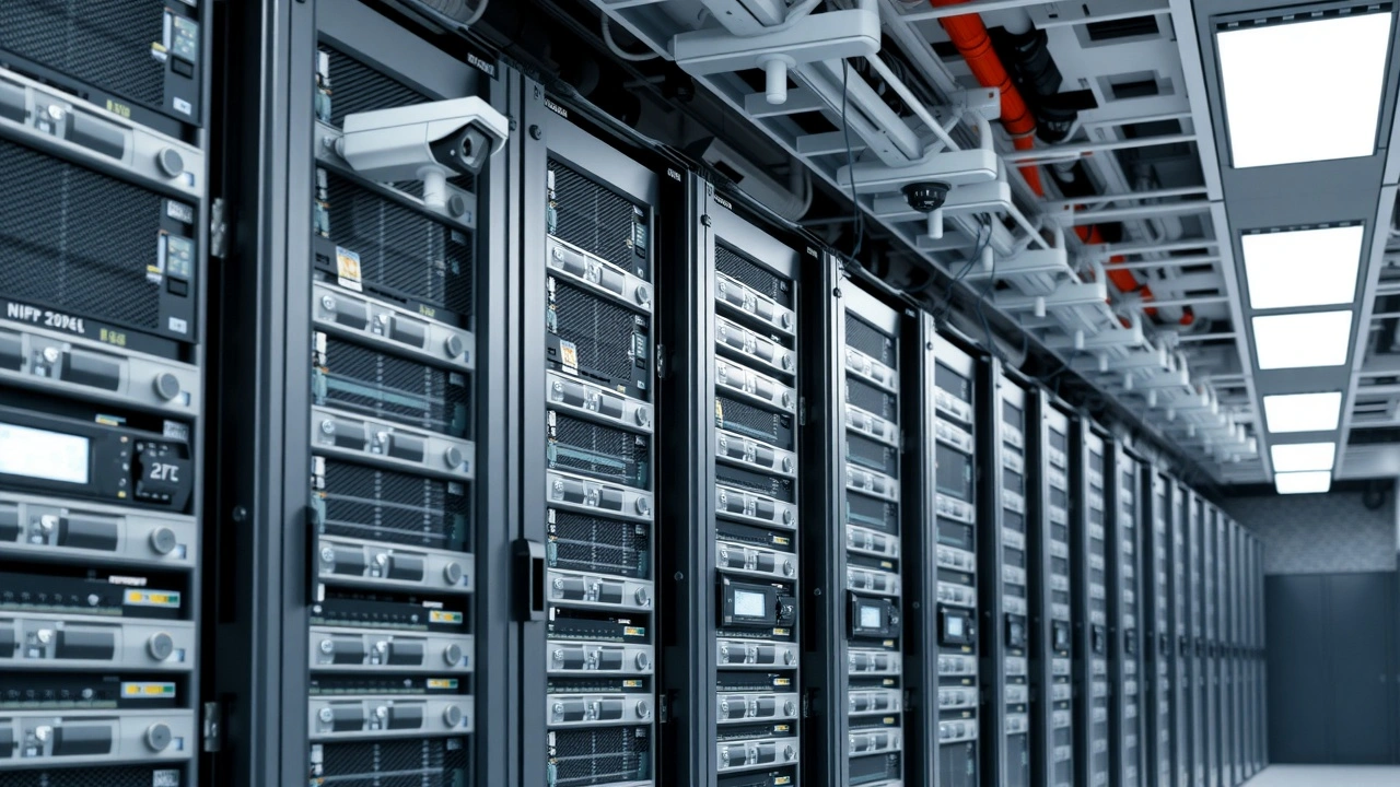 rangées de serveurs sécurisés dans un centre de données moderne