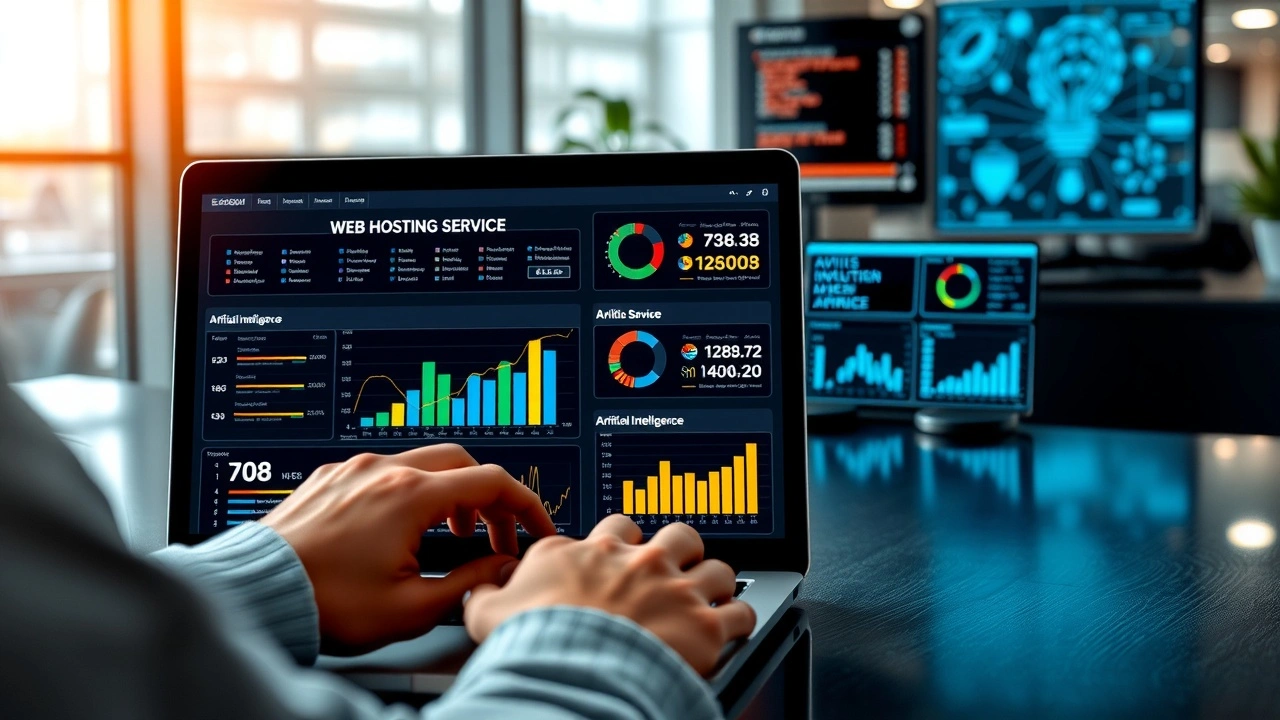personne utilisant un ordinateur avec interface intelligence artificielle