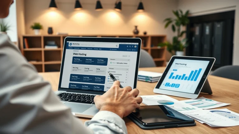 Personne comparant facilement des offres dhébergement web pour un site performant sans depasser le budget