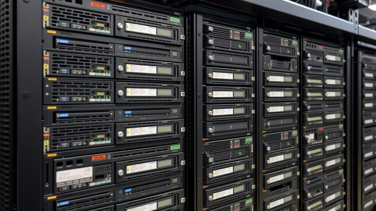 rack de serveurs dediés avec composants materiels detailes