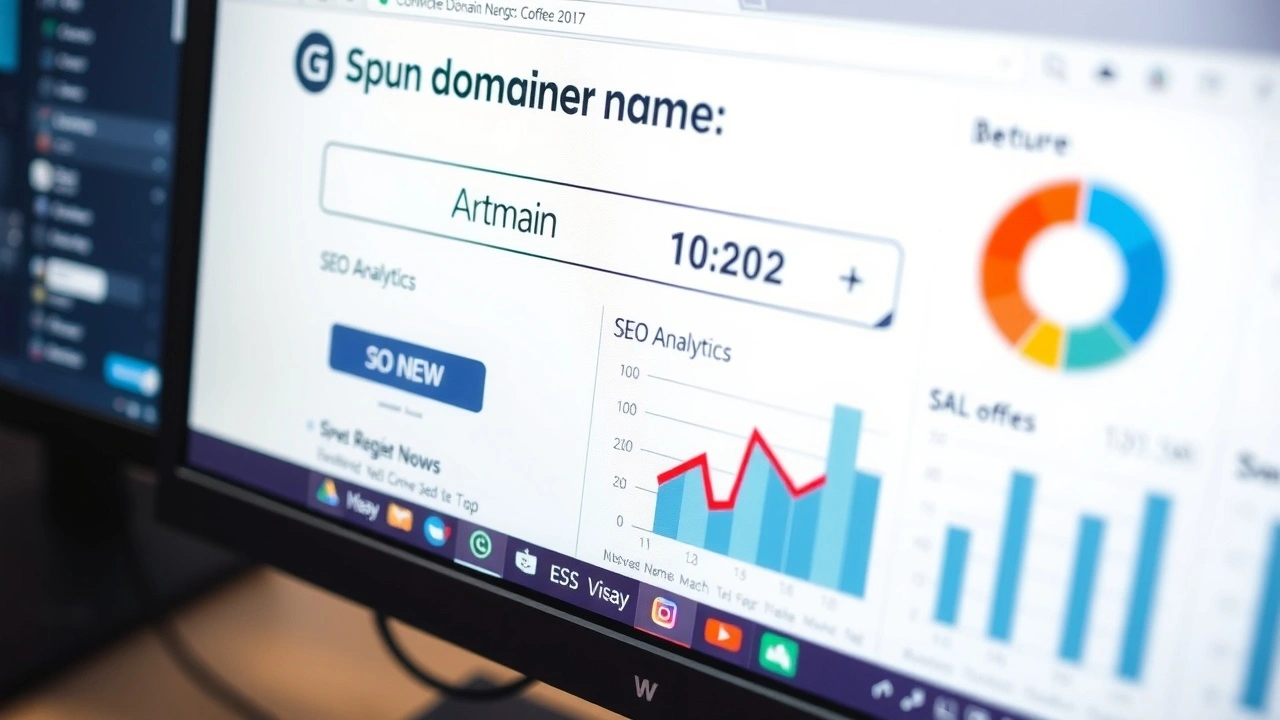 prise de vue d ecran avec pages d enregistrement domaine et statistiques seo
