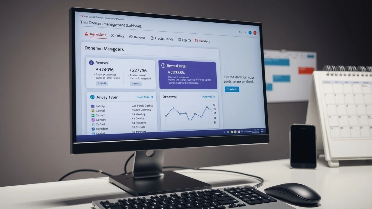 ecran ordinateur avec tableau gestion noms domaine outil renouvellement