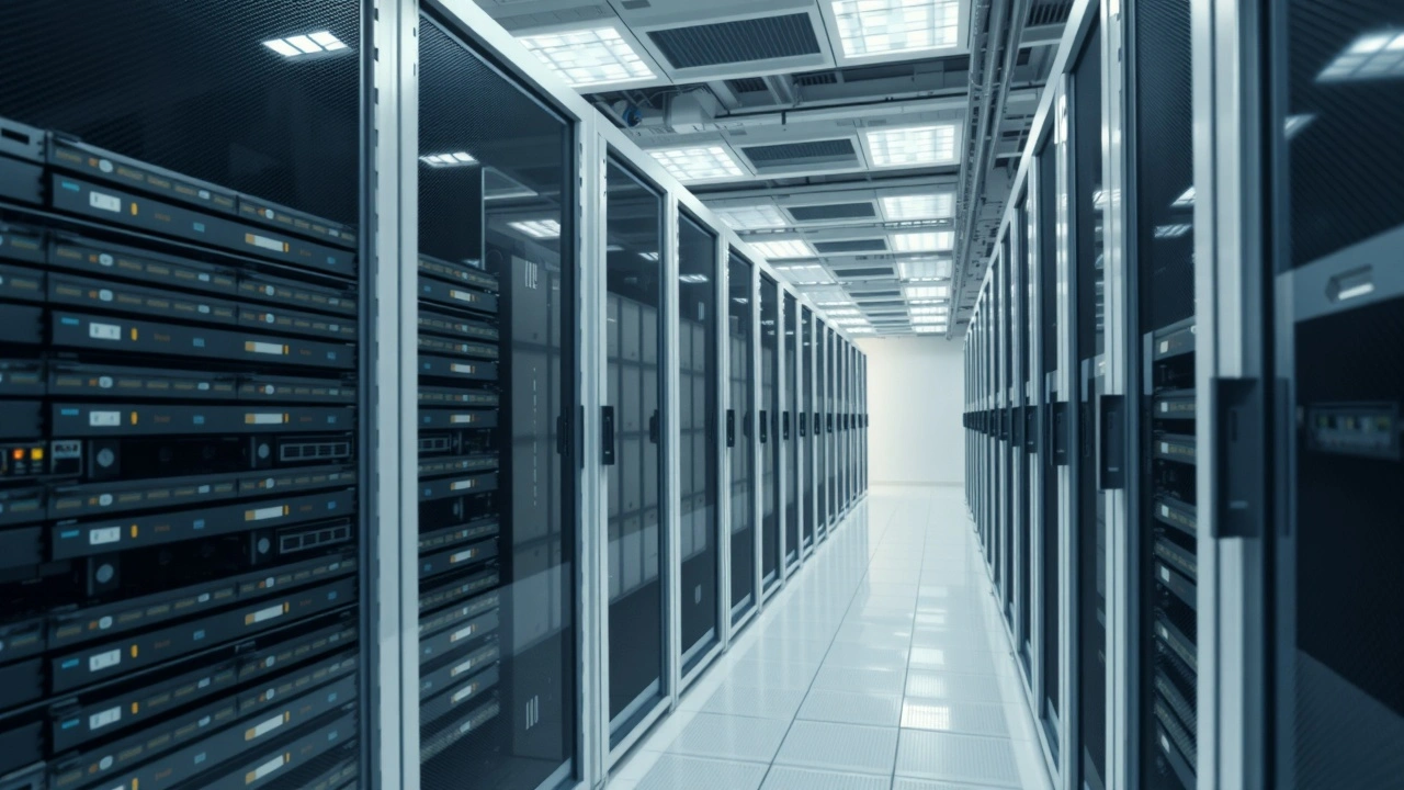 serveurs informatiques isoles dans une salle de serveurs
