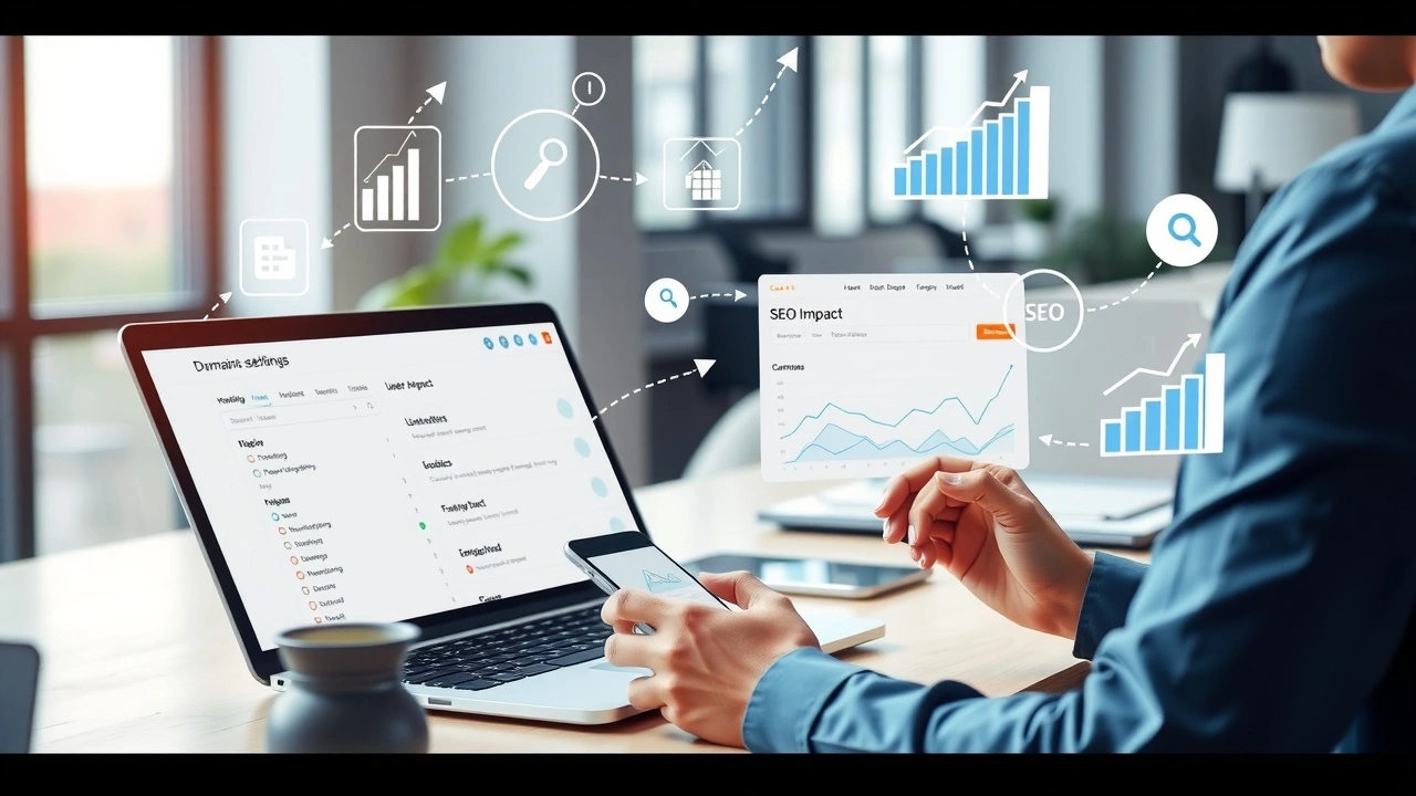 Personne optimisant la gestion d'un nom de domaine pour un impact SEO maximal
