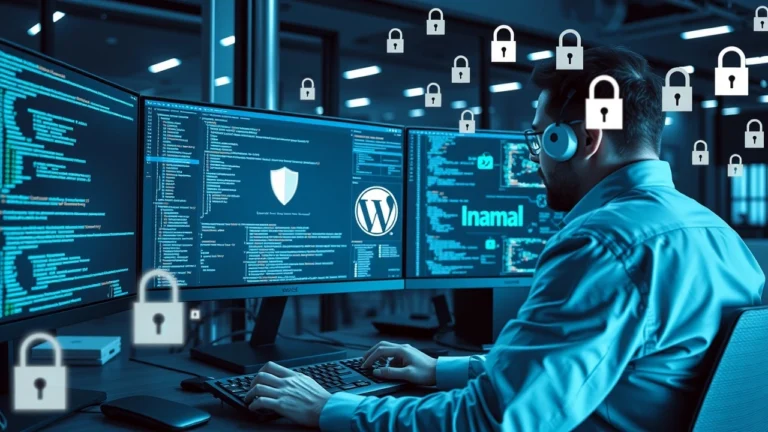 Professionnel configurant un hébergement WordPress ultra sécurisé dans un environnement moderne
