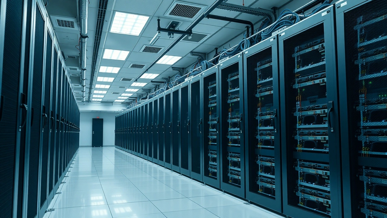 salle serveur e commerce avec equipements reseaux visibles