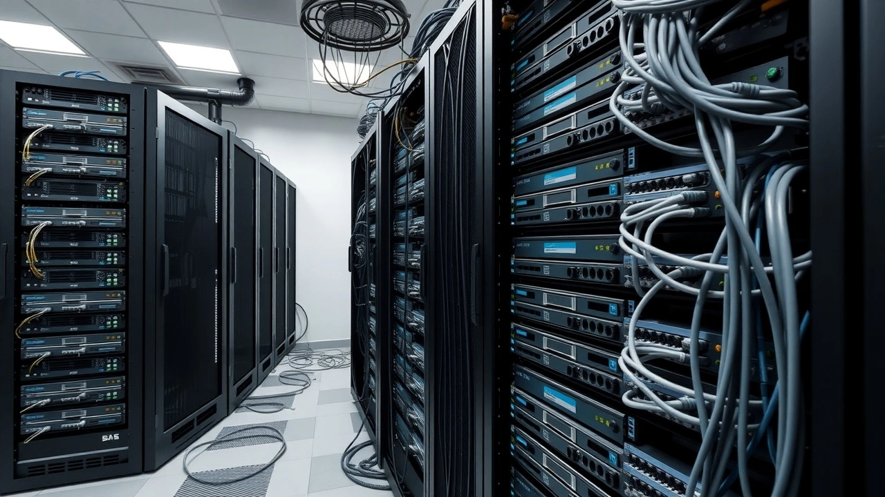 salle de serveurs avec equipements hebergement wordpress