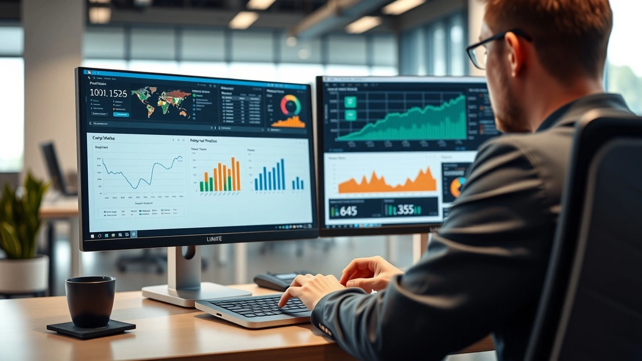 personne analysant donnees hebergeur sur ordinateurs dans bureau