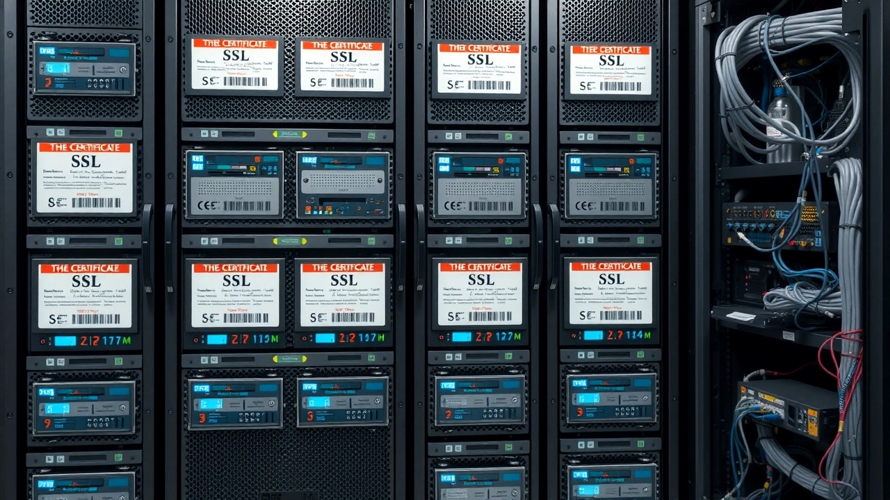 racks de serveurs securises avec certificats ssl visibles