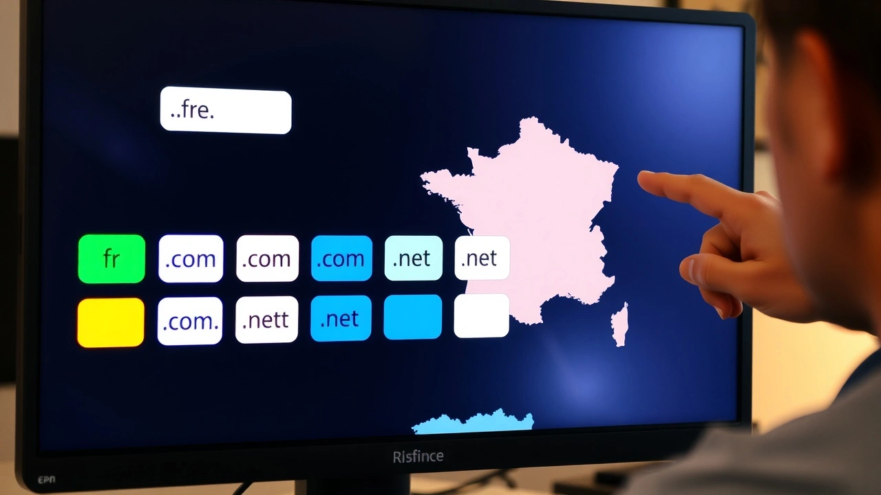 ecran avec extensions nom de domaine carte de france personne pointe