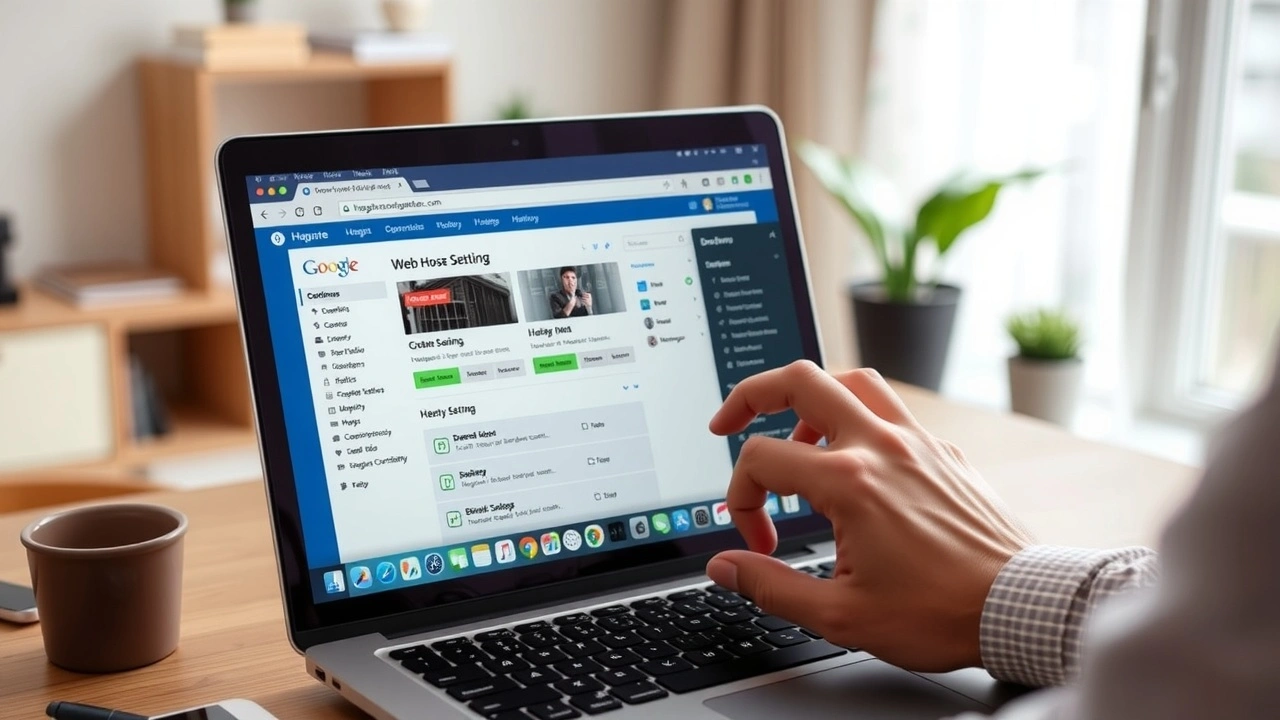 personne comparant services hebergement web sur ordinateur portable