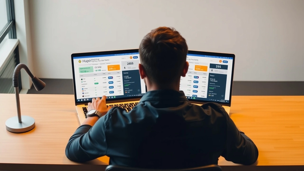 personne comparant deux ecrans avec details hebergement web