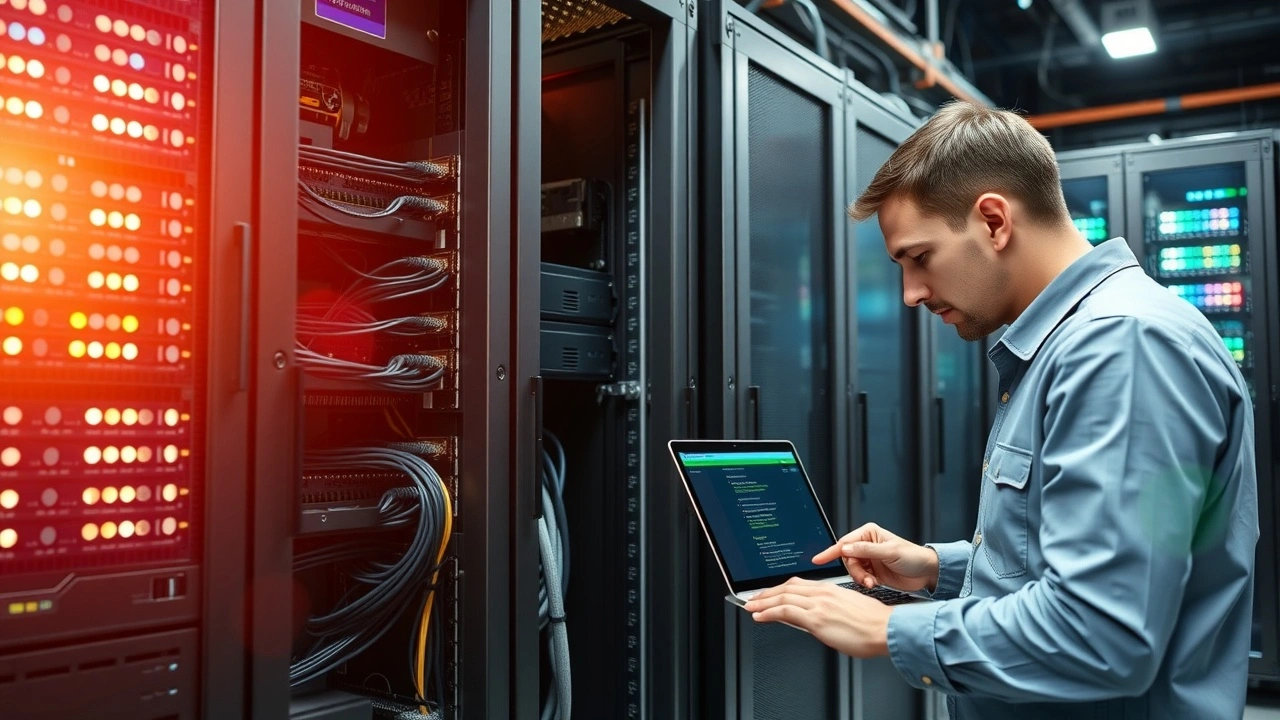 photo dun technicien configurant un serveur dans une salle informatique