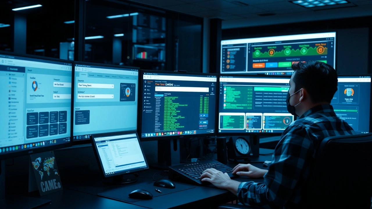 personne gerant plusieurs ecrans de noms de domaine et securite