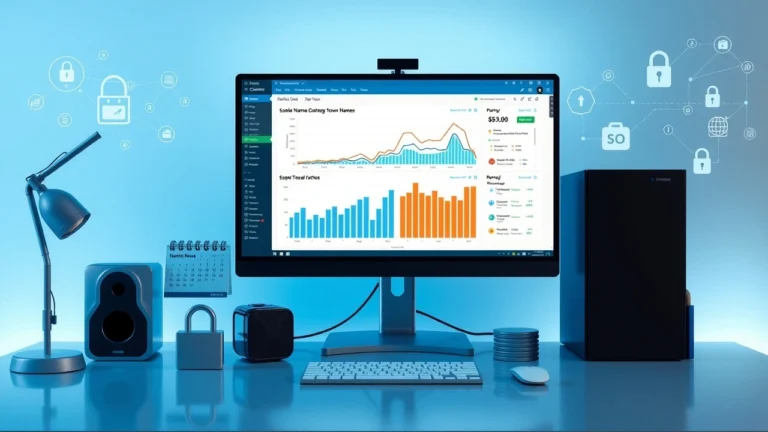 Espace de travail moderne illustrant la gestion et le renouvellement automatique des noms de domaine pour un SEO optimal