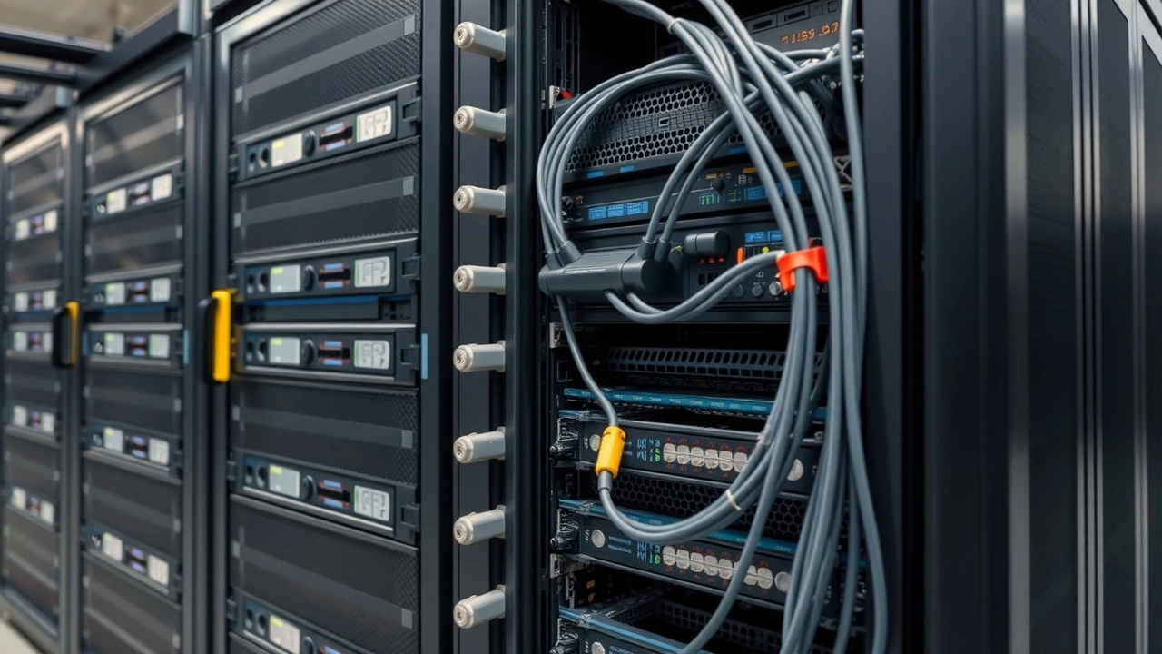 serveur avec cadenas dans salle serveur securisee