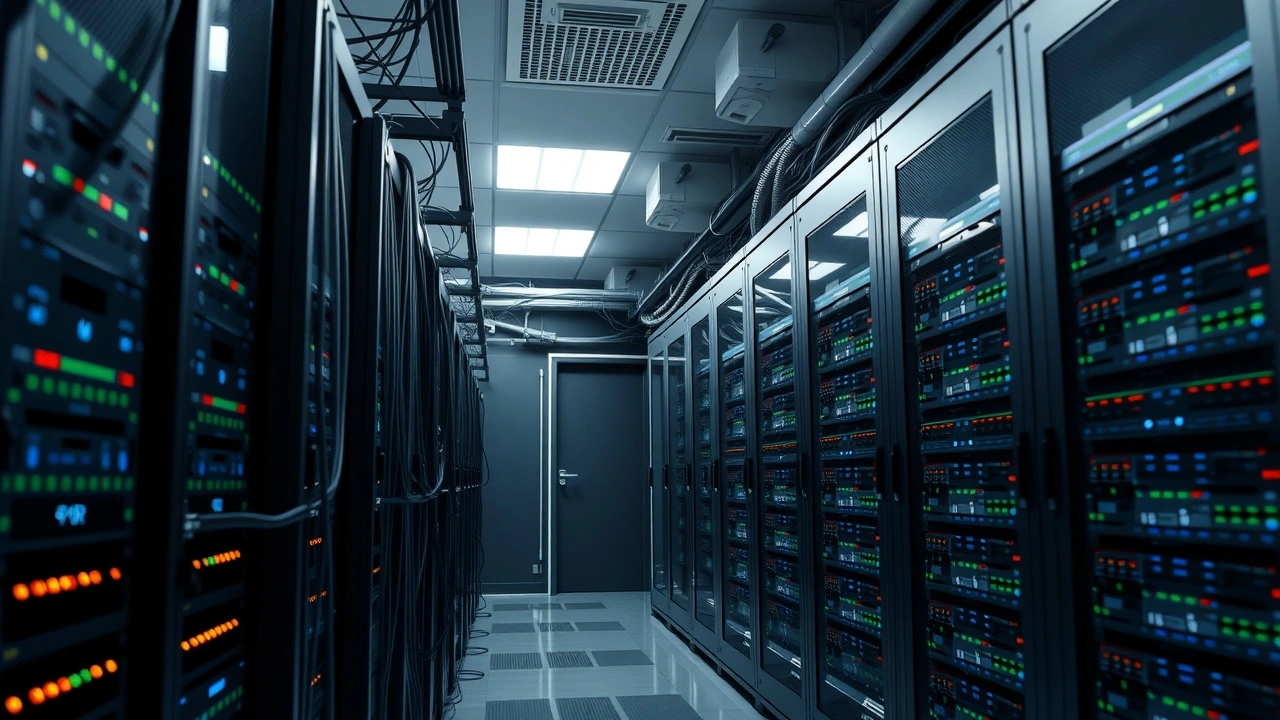 salle serveurs moderne avec equipements hébergement ecommerce